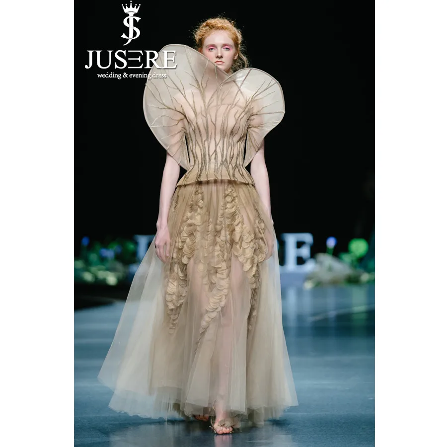 JUSERE 2019 SS модный показ новый список длинное вечернее платье вышивка Pleat Пол Длина официальная Вечеринка платья Vestido de festa