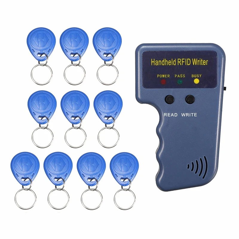 

Hot Sale Handheld 125KHz RFID Copier/Writer/Readers/Duplicator with 10Pcs ID Tags MC 65x110mm 20,000 Times Lifes Home Security