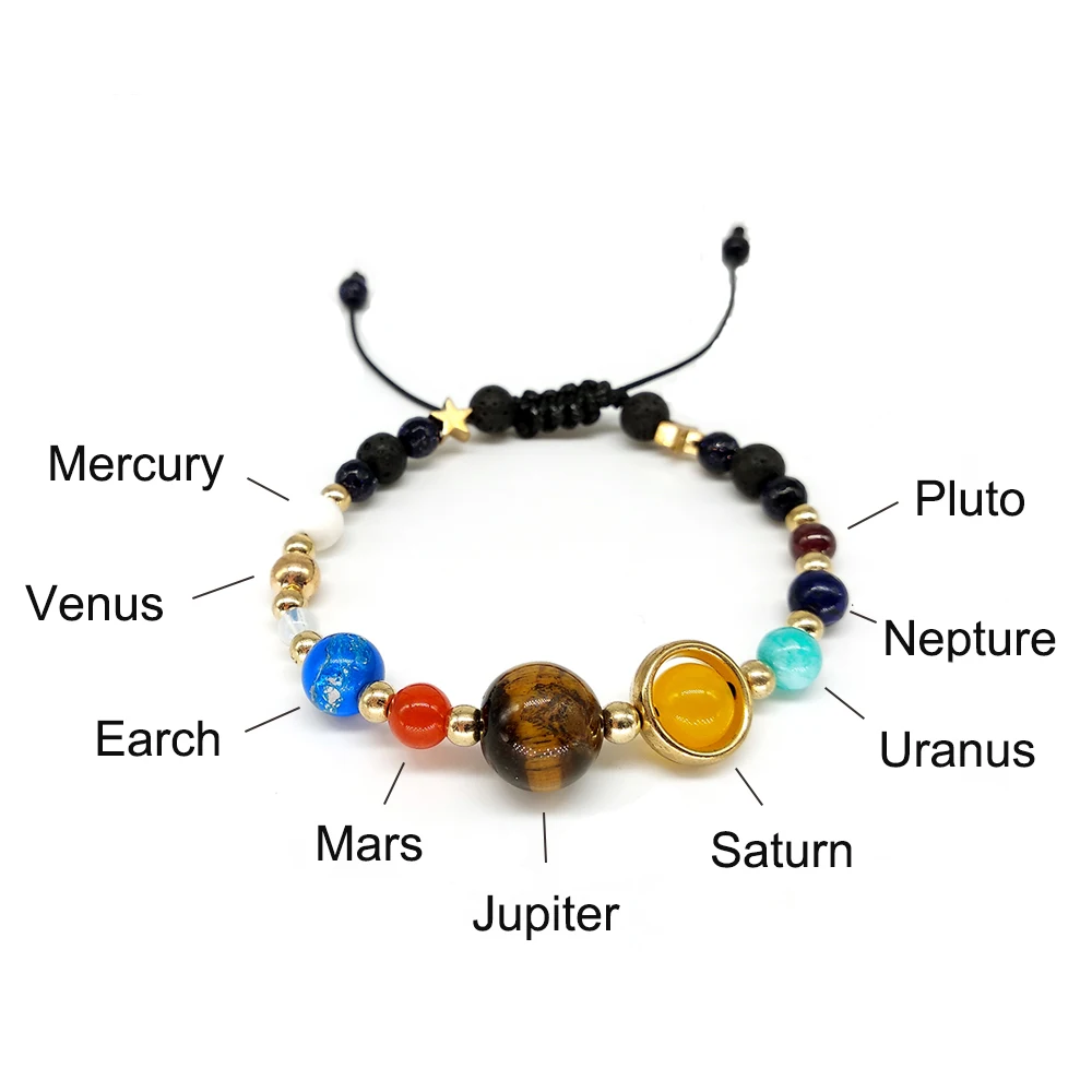 BOEYCJR 9 планеты Плуто браслет с кулоном с изображением Вселенной и браслеты модные украшения галактика солнечная система браслет для женщин или мужчин