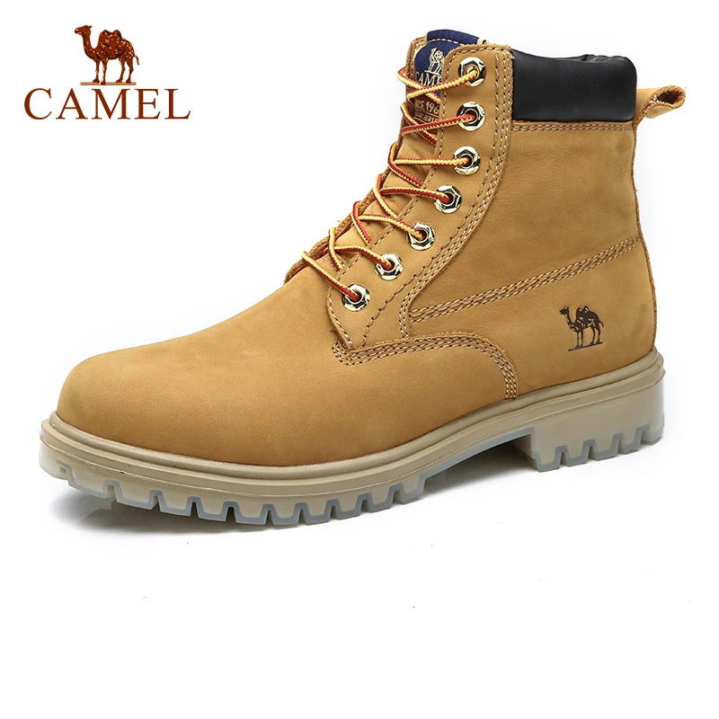 Camel メンズ本革ウィンターブーツ クッション付きメンズブーツ 本革 テクスチャードスクラブ付きマーティンブーツ Basic Boots Aliexpress