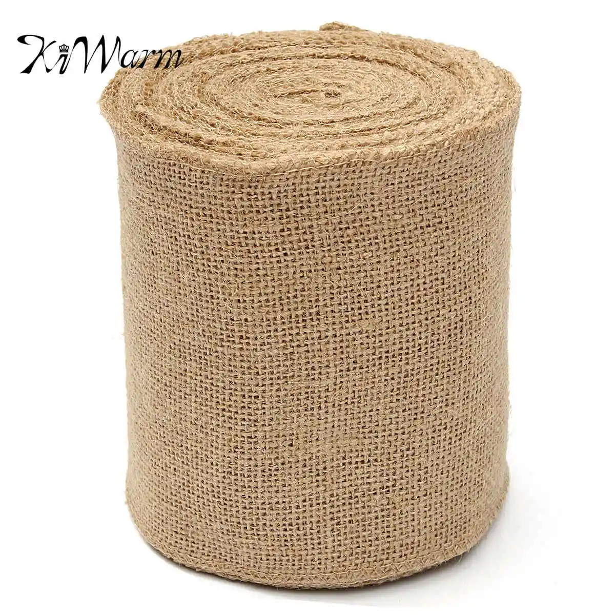 

KiWarm Multi Sizes 1Roll DIY Ornament Burlap Jute Burlap Rolls Hessian Ribbon With Lace Rustic Vintage For Wedding Party Decor