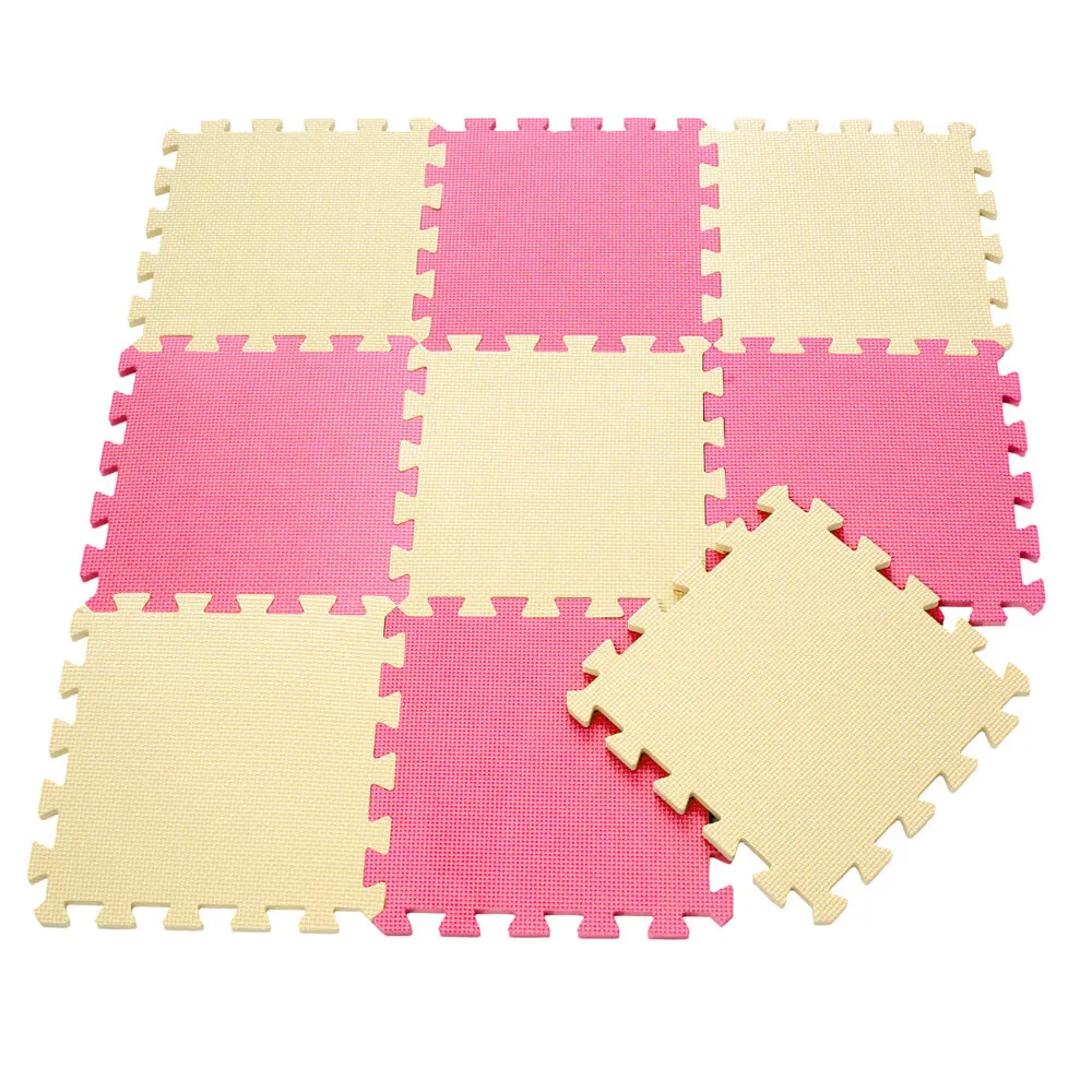 Buy 9pcs EVA Foam Baby Play Mat 2 Colors Beige Series Puzzles Mat Floor Carpet