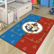 Else, синий, красный, матросские якоря, декоративные, 3d Рисунок, Нескользящие, микрофибра, для детской комнаты, декоративные области, ковер, детский коврик