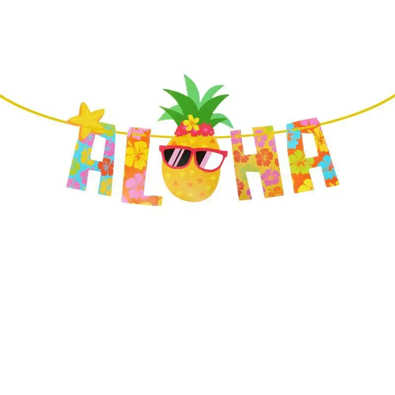 

2.2 Meters Luau Party Banner Aloha Hawaii Theme Party Decoration Supplies Photography Props