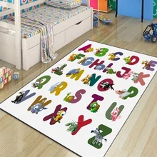 Else Обучающие Забавные Животные и алфавиты 3d принт нескользящие микрофибры для детской комнаты Декоративные области ковер детский коврик