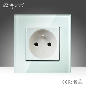 

16A French Socket Wallpad White Crystal Glass EU French Standard Wall Socket Free Shipping