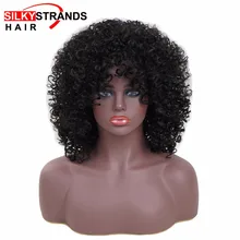 16 дюймов короткие кудрявые синтетические парики для черных женщин шелковистые пряди афро Жаростойкие естественный вид женский парик