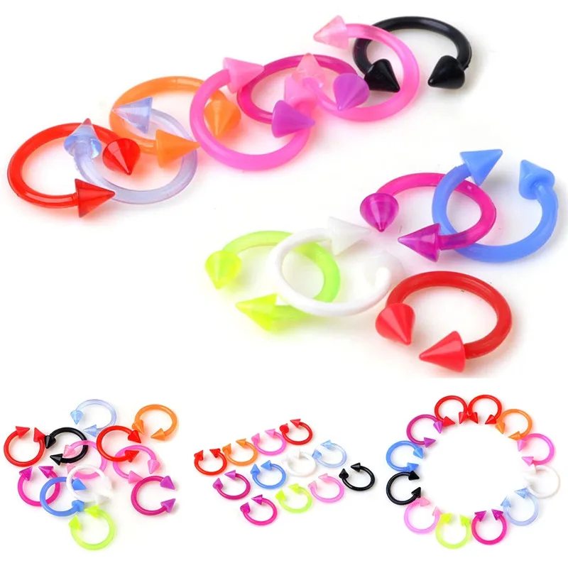 Imixlot Colorful Silicone Labret Piercing Stud Ear Tongue Piercing