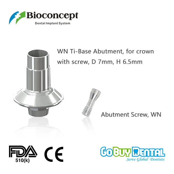 Bioprincipment digital Ti-Base для уровня ткани Straumann WN с винтом, для Короны, D7.0mm, H6.5mm (810040)