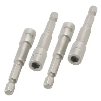 

UXCELL 4 Pcs Handware 65Mm Long Magnetic 5.5Mm Hex Socket Nut Setters Driver