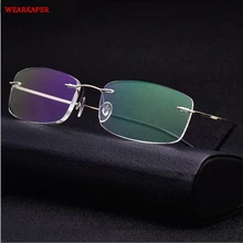 WEARKAPER Lightweight Titanium Alloy Glasses Frame Eyeglasses Reading Glasses Men women With Original Case Oculos de grau