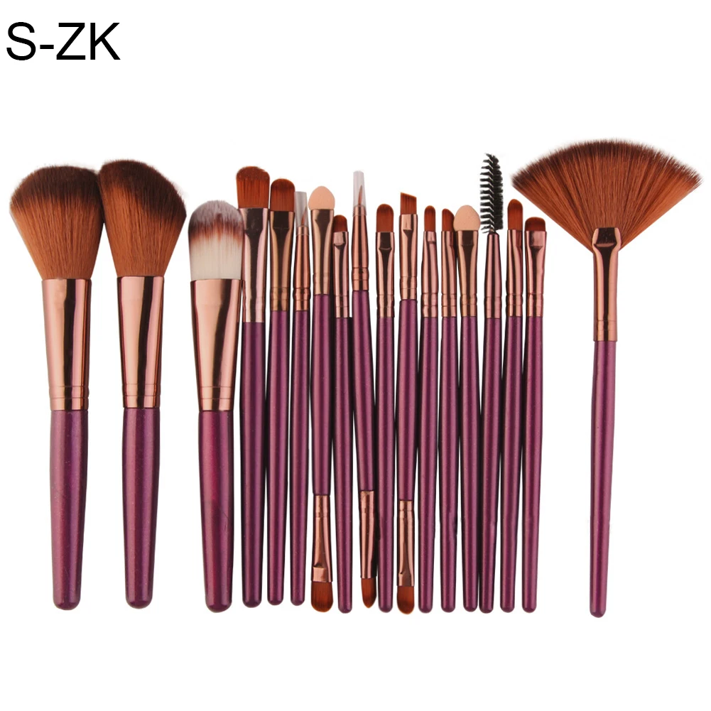 

18Pcs Makeup Brush Set Plastic Handle Eyelash Eyebrow Eyeliner Cosmetic Tool