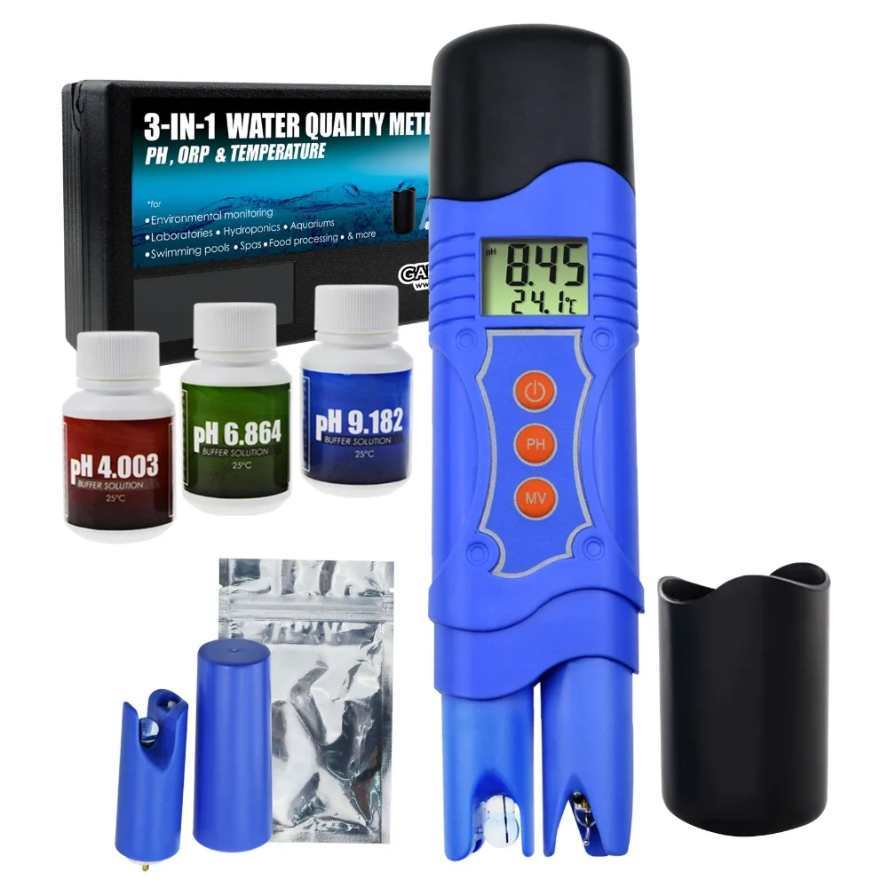 

3-in-1 ORP Redox PH Temperature Combo Meter Tester w/ EXTRA Electrode, Pen Type ATC -1999~1999mV 0.00-14.00pH 0~50degreeC