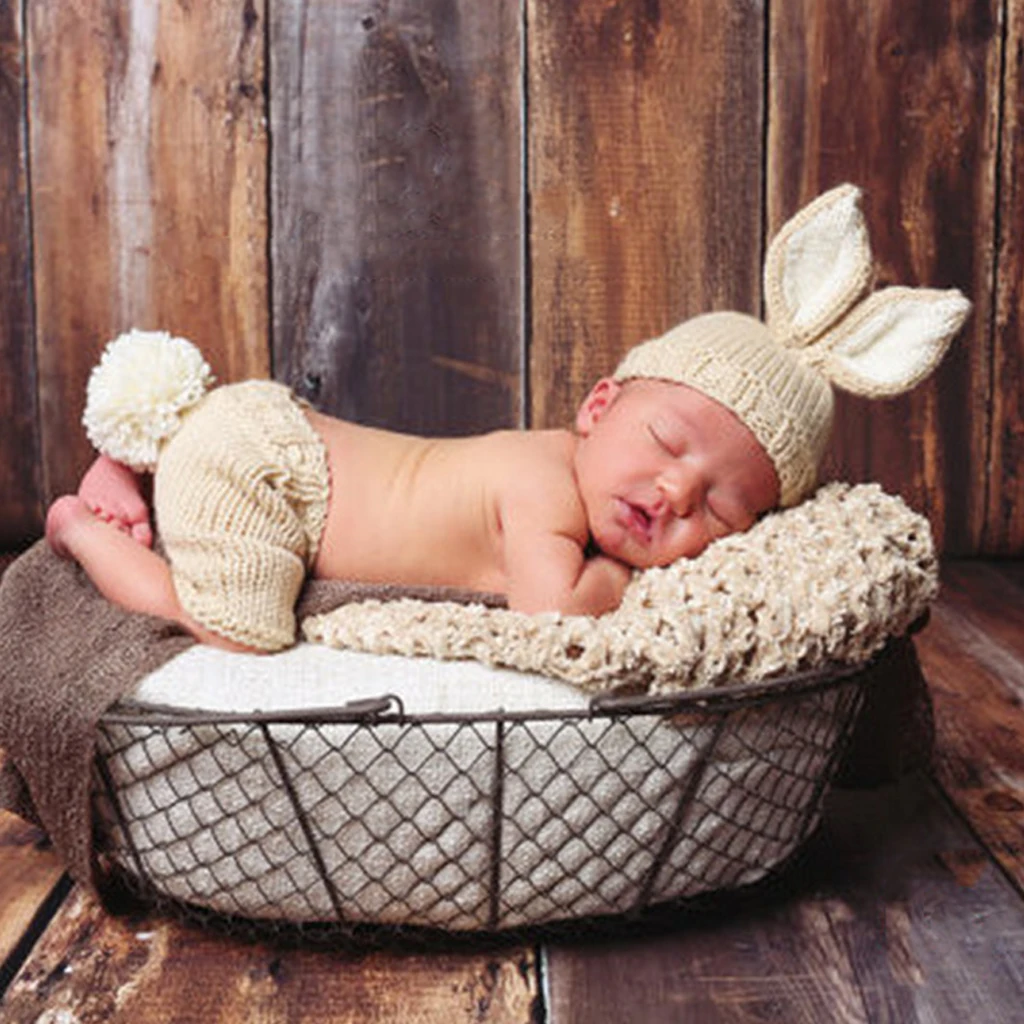 Newborn Baby Rabbit Crochet Knit Costume Outfits Photo Photography