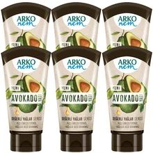 Arko увлажняющий крем для рук и тела кокосовое масло/масло авокадо 60 мл x 6 штук, отбеливающий крем, датированный, мазь псориаза