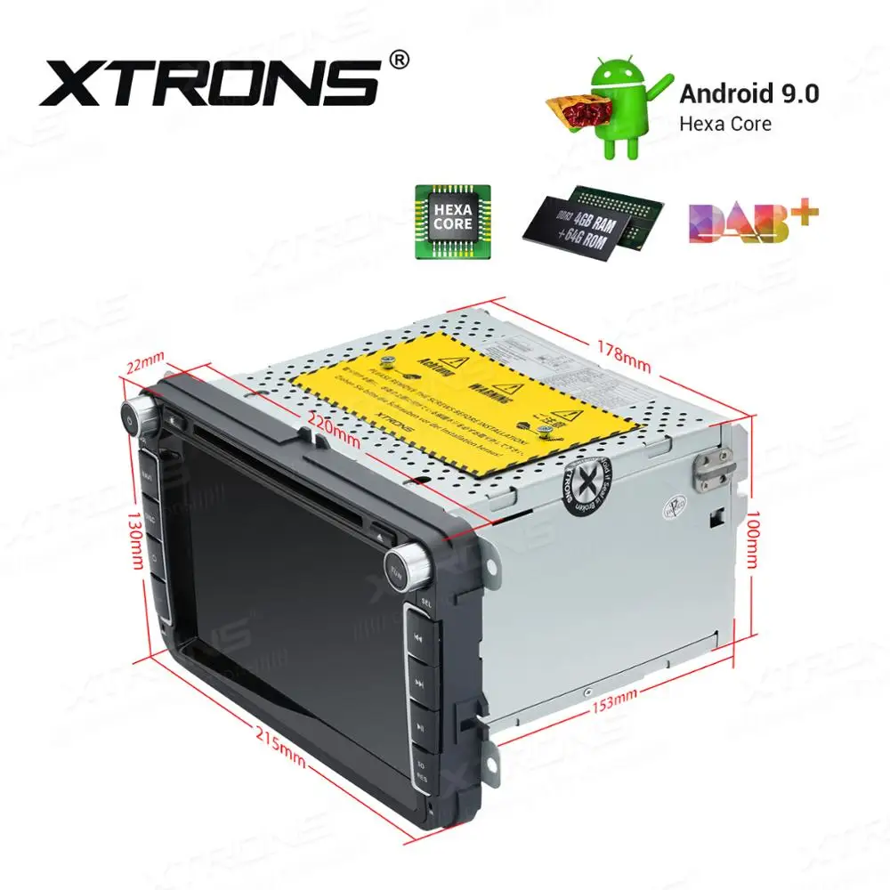 Автомобильный DVD плеер XTRONS 8 дюймов Android 9 0 шестиядерный 4 Гб ОЗУ 64 ПЗУ GPS навигация