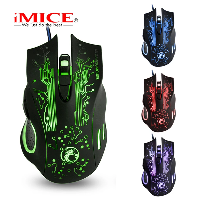  iMICE Wired Gaming Mouse USB Optical Mouse 6 Button Computer Pc Mouse for CS DOTA LOL Gamer Profess
