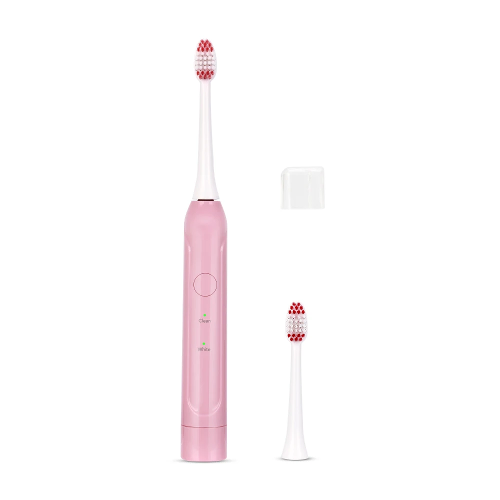 G8 Sonic Электрический Зубная щётка 2 режима Батарея Мощность с 2/4 замены насадки Таймер Без Перезаряжаемые зубная щетка взрослых - Цвет: pink toothbrush