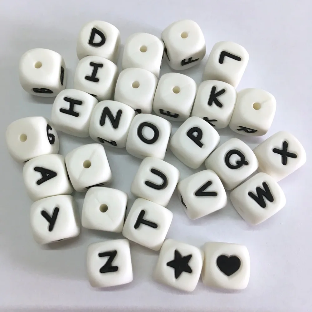 silicone letter loose beads