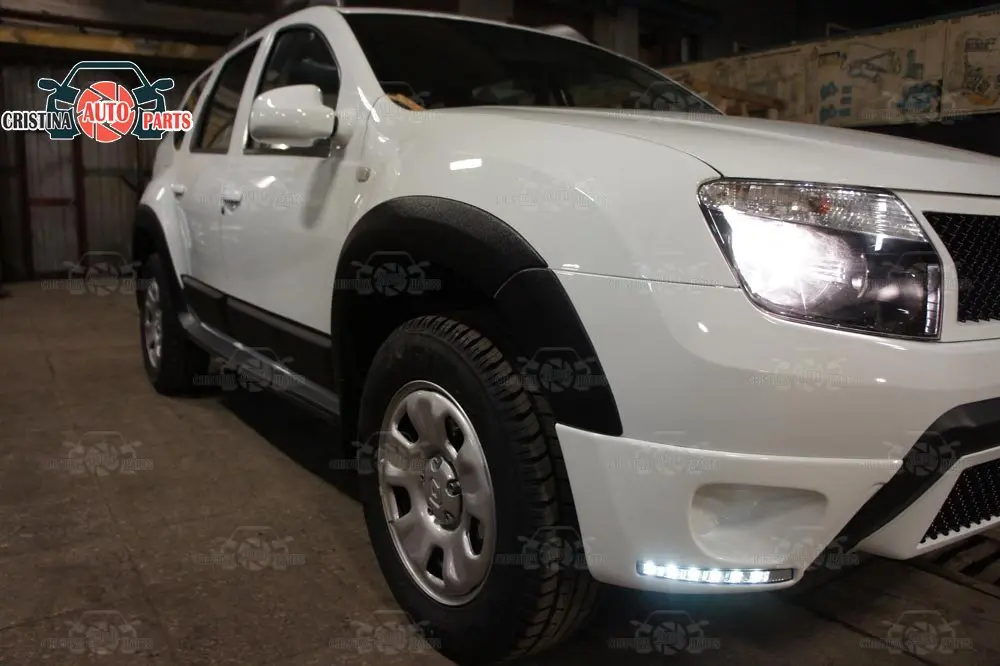 Подкладка передних противотуманных фар с DRL светодиодный для Renault Duster 2010- декоративные аксессуары для автомобиля stylingplate