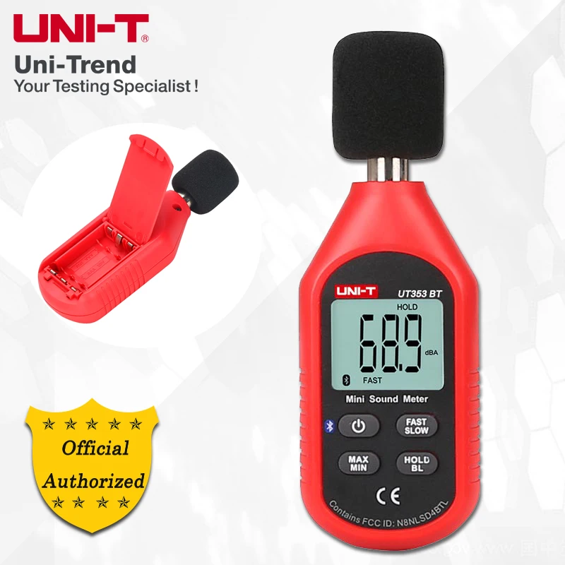 UNI-T UT353BT мини-измеритель звука/связь Bluetooth; промышленный/домашний шумомер, ЖК-подсветка, индикатор низкого заряда батареи