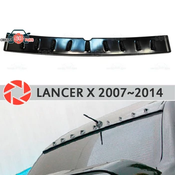 

Spoiler on rear window for Mitsubishi Lancer X 2007-2014 canopy plate lip spoiler plastic ABS guard sill accessories car styling
