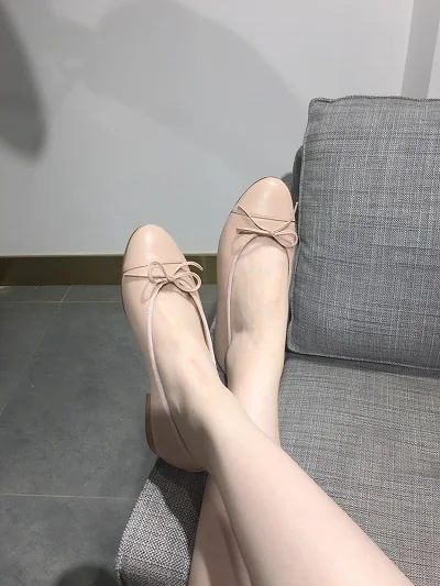 New Fashion Colorblock Cap-Toe Bowknot Ballet Flats Women Classic Slip On Round Toe Dress Shoes Zapatos De Mujer Sapato Feminino