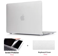 Frosted Clear Rubberized Hard Case Cover Skin Set keyboard cover For Apple Macbook Pro Air Retina 11 12 13 15″inch Touch Bar