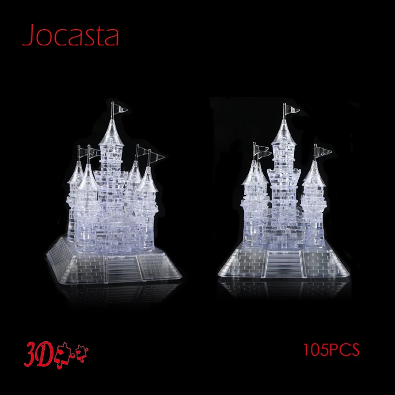 

3D Crystal Castle Building Puzzle Musical Flashing LED Light Kids Assembling Intelligent Toys Jigsaw Puzzle Toys For Kids Gifts]