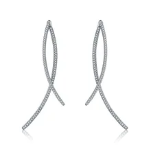 Франция уличная мода дизайн крест серьги-гвоздики с палочками brinco AAA фианиты проложить установка Простые Ювелирные изделия для женщин