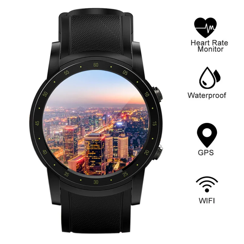 

Smart Watch Men GPS Built-in Heart Rate Monitor Pedometer 3G WIFI Bluetooth Sport Watch For Running Support SIM Card Wrist Watch