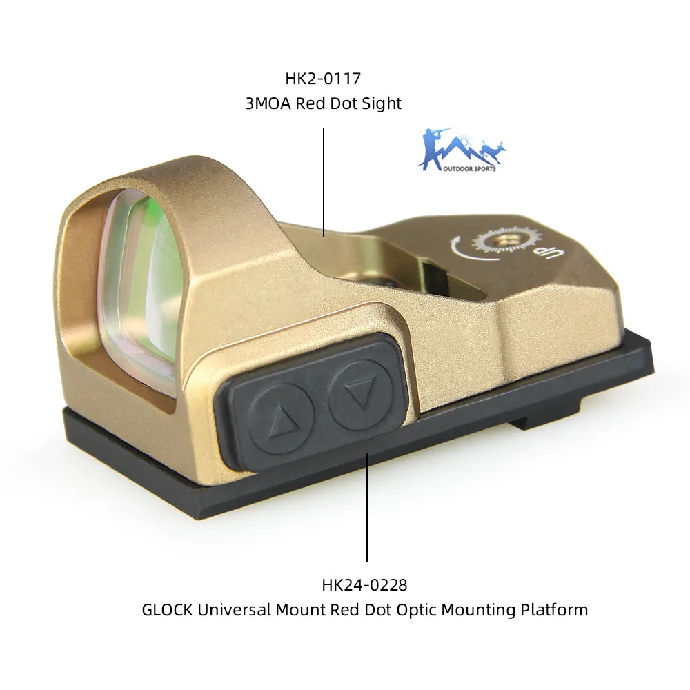 PPT Для Пистолетов Glock Mount, пригодный для универсального Красного точечного прицела, набор осей с низким отверстием, винты, стальная конструкция, крепление, подушка безопасности, аксессуар OS24-0228