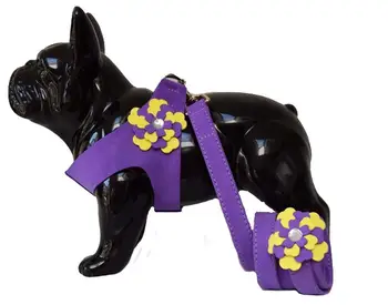 

Dog Harness with Flowers Soft& Light Korean Velvet fabric for Small Medium Pet Dogs
