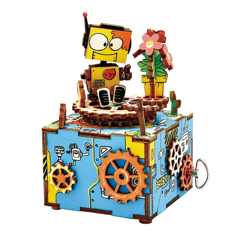 

Robotime Revolving Wooden DIY Puzzle Which Can Play Music Ingenious Toy Birthday Gift Unisex