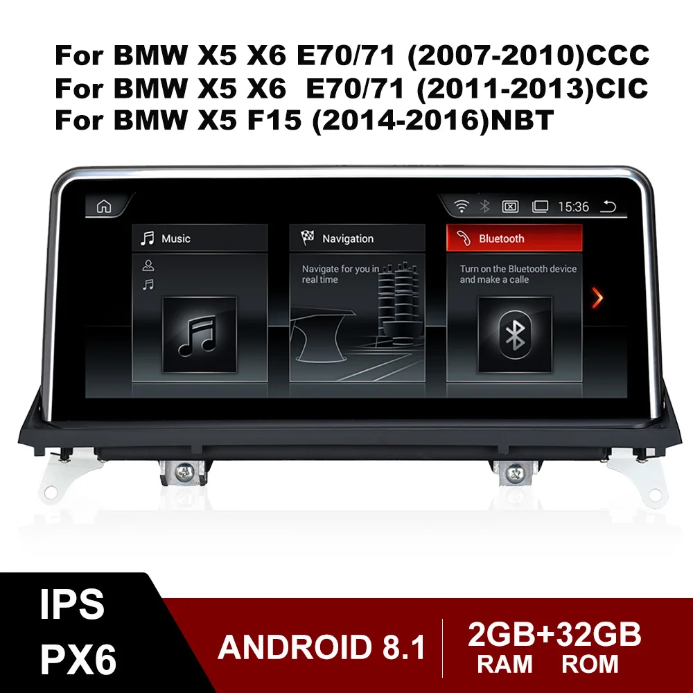 

Android 8.1 car multimedia stereo for BMW X5 X6 E70 E71 F15 F15 GPS Navi Radio WIFI BT IPS screen upgrade with parking video