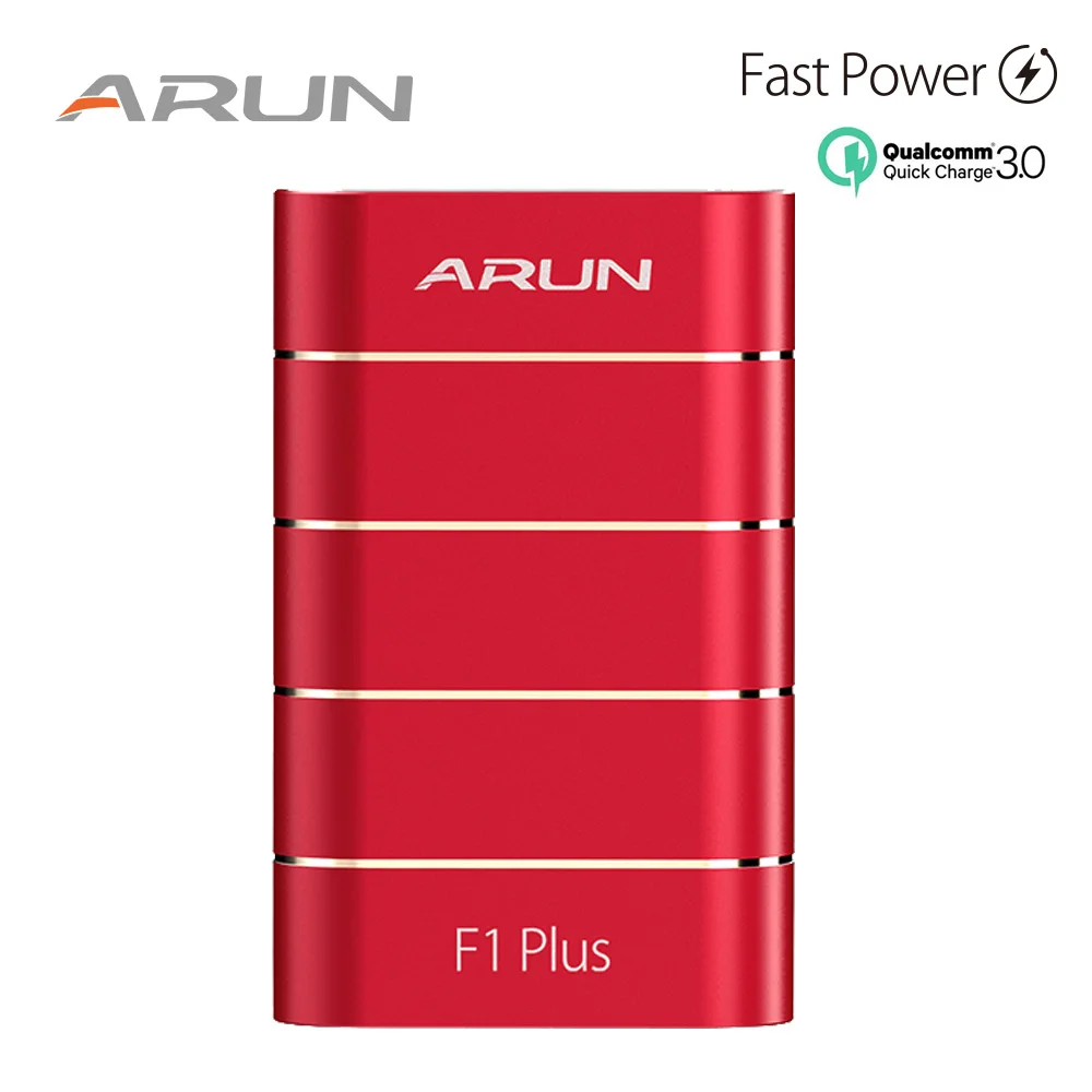 ARUN 10000 mAh power Bank QC3.0 интеллектуальная Внешняя батарея type c 2 USB Портативное мобильное