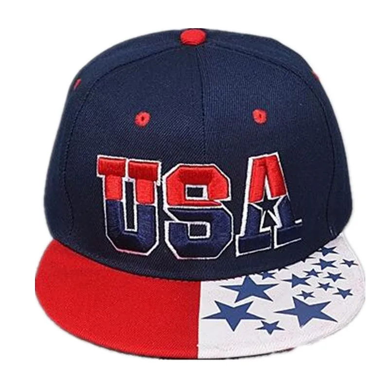 

Usa cap flat Snapback Hip Hop hat Popular Baseball Cap cotton American flag Hat Adjustable men woman Girls Boys Sun Cap
