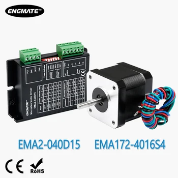 

ENGMATE CNC Stepper Driver Board Controller EMA2-040D15 0.21-1.5A 18-40V DC with EMA172-4016S4 Stepper Motor