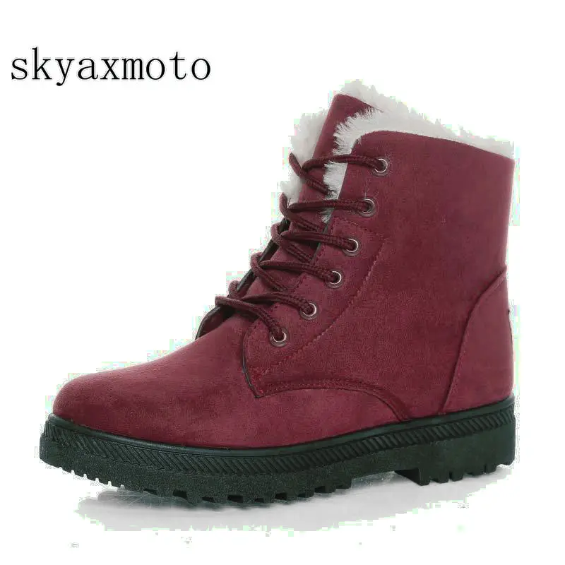 

Skyaxmoto Fast delivery Women boots 2018 new arrival women winter boots warm snow boots fashion heels ankle boots for women shoe
