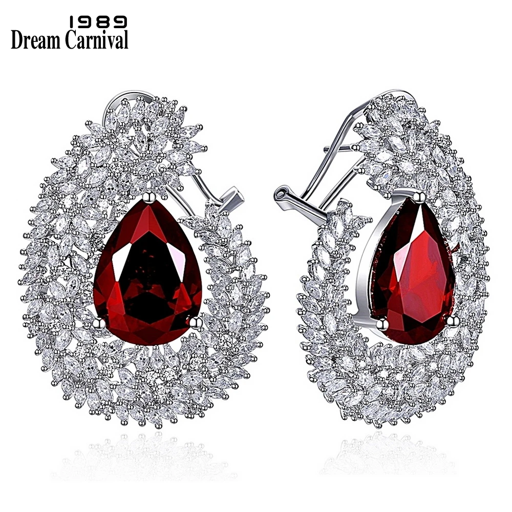 

DreamCarnival 1989 New Trendy Look Party Fashion AAA Cubic Zircon Colors Stones C Shape Big Style Earring for Women SE22670