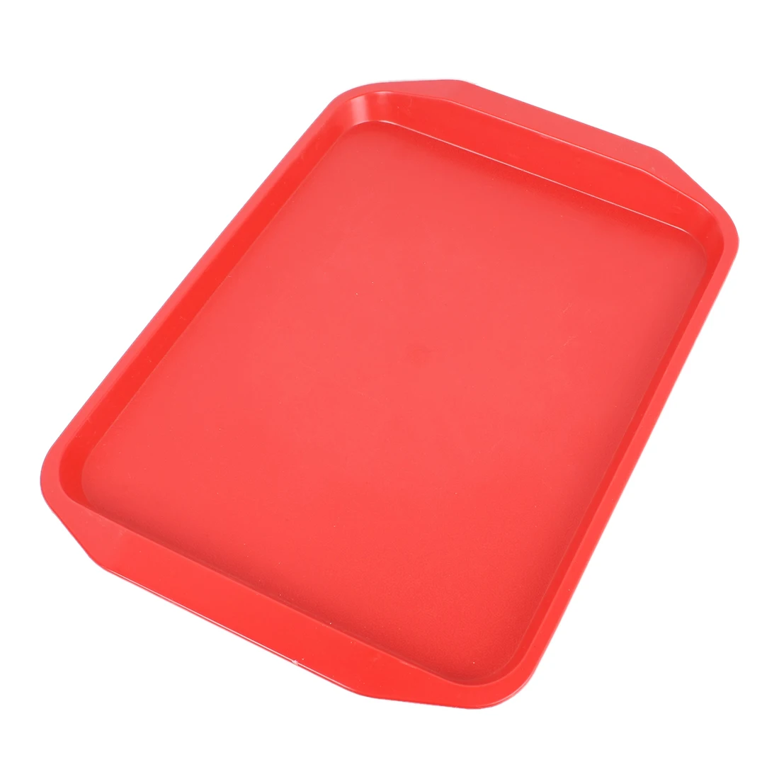 UXCELL Plastic Rectangle Designed Dinner Food Court Serving Tray Red
