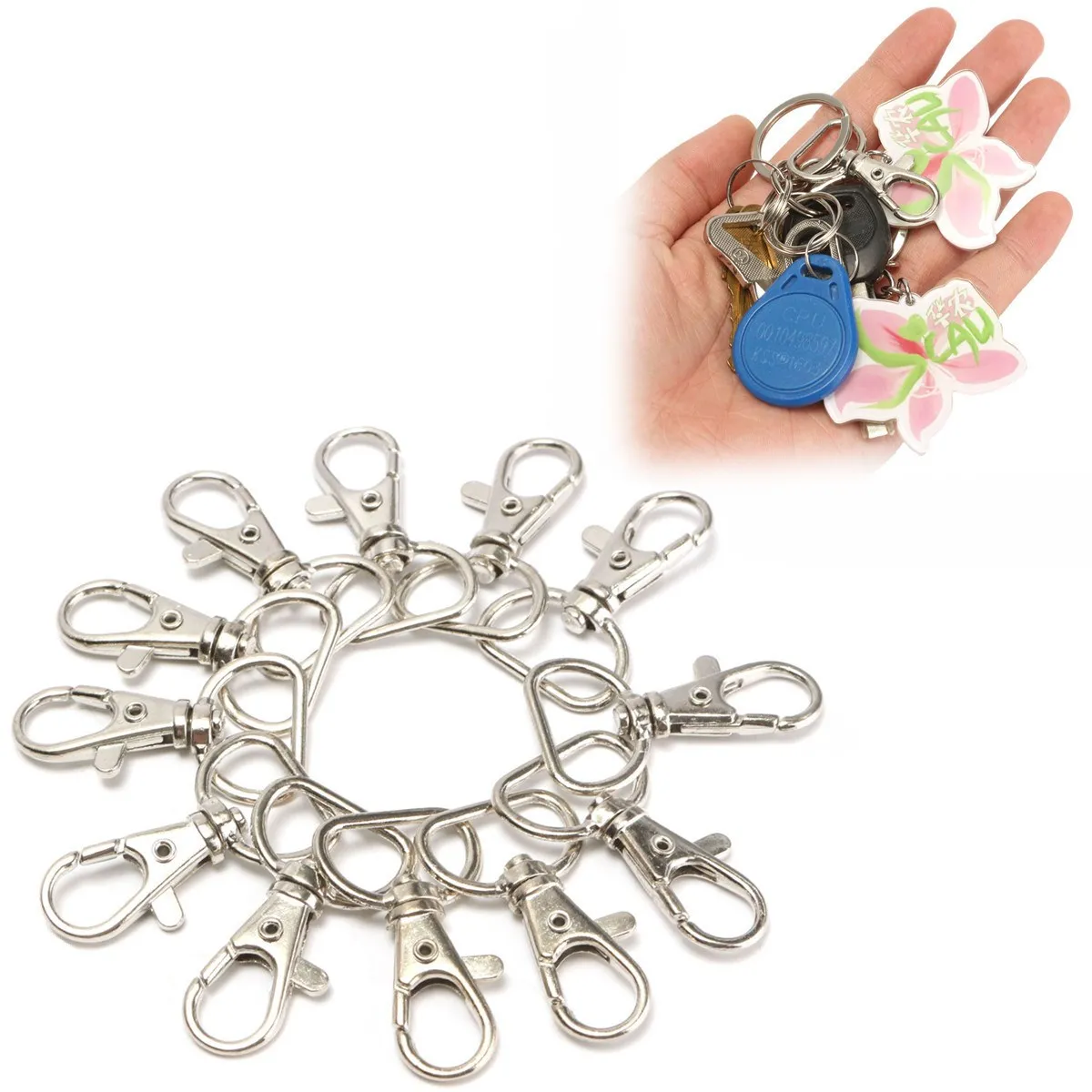 

25pcs/Lot MINI Metal Lanyard Hook Swivel Snap For Handbag Portable Lobster Clasp Clips Bag Accessories Wholesale Buckle Hook