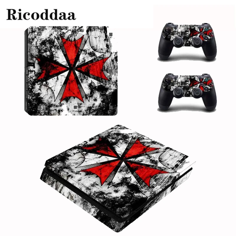 

Resident Evil Vinyl For PS4 Slim Sticker For Sony Playstation 4 Slim Console + 2 controller Skin Sticker For PS4 S Accessories