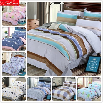 

Colorful Stripe Concise 3/4 pcs Bedding Sets Adult Kids Child Soft Cotton Bed Linen Duvet Cover Quilt Comforter Case Double Size