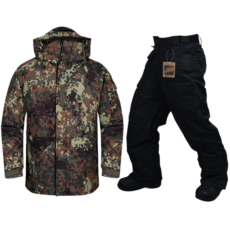 

New Edition "Southplay" Winter Warming Waterproof Skiing- Snowboard (Digital Military Jacket +Black Pants)Sets