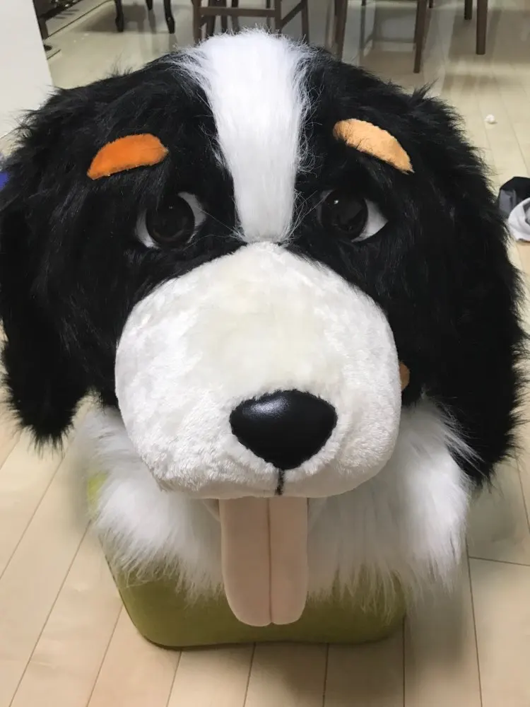 Realistic Bernese Mountain Dog Mascot Costume Adult Size Lovely Snowman