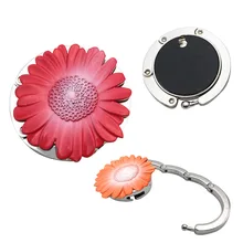 50 шт Персонализированные Свадебные юбилейные подарки для гостей, металлический Подсолнух портативный вешалка-Крючок держатель для стола, логотип на заказ