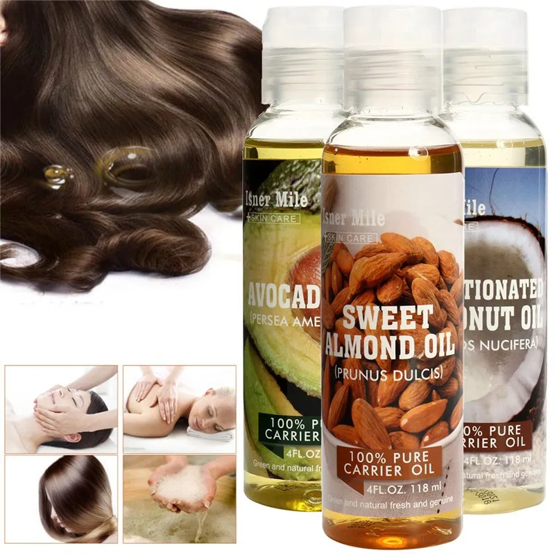Чистый натуральный массаж спа миндаль авокадо кокосовое эфирное масло холодный отжим увлажняющий касторовое масло увлажняющий уход за волосами