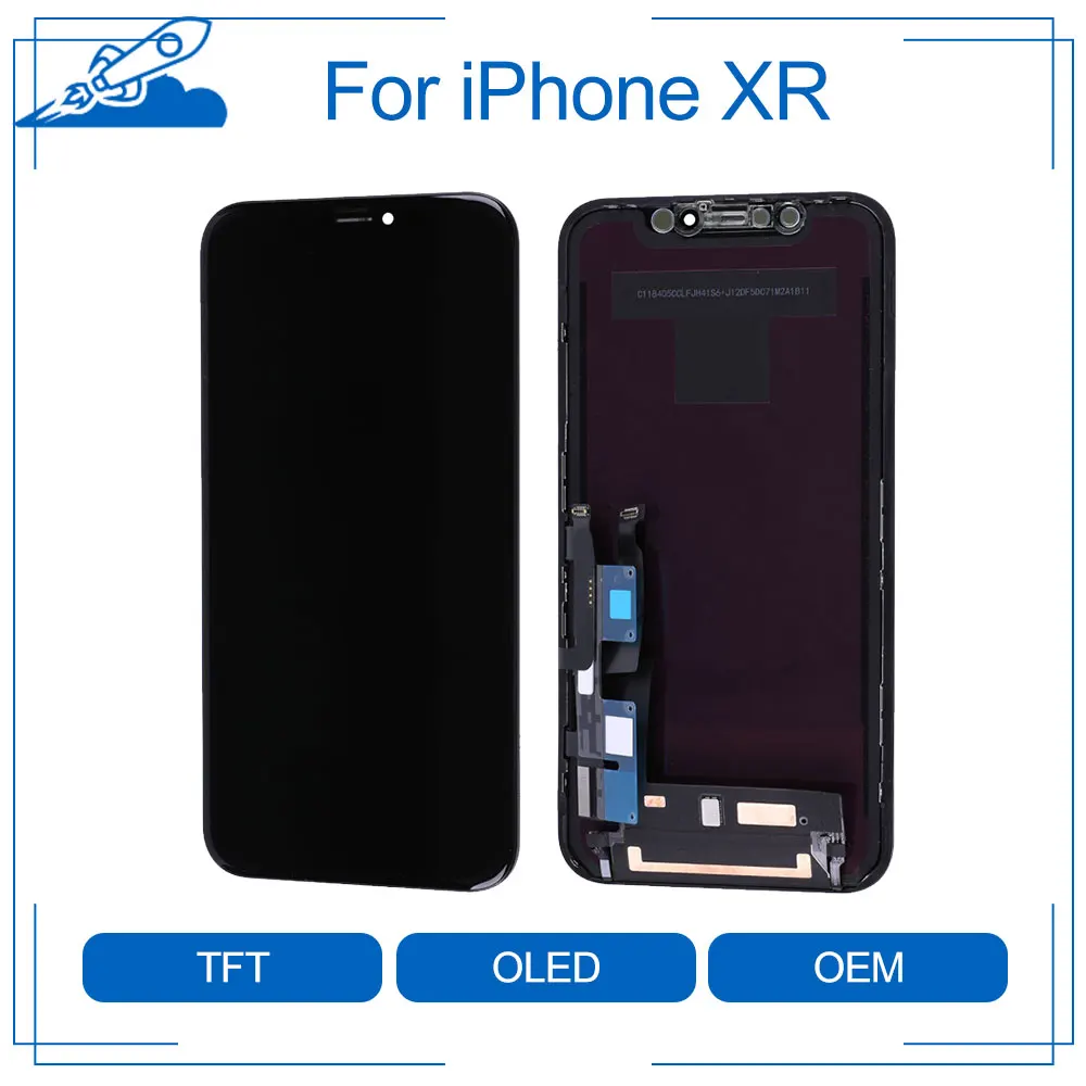 Najtaniej Elekworld pełny przód montaż dla iPhone XR idealnie OEM najlepszy wyświetlacz Ori LCD montaż digitizera ekranu dotykowego wymiana