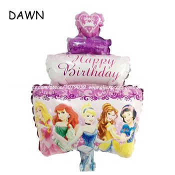 

25pcs/lot Cartoon Cinderella/Snow White/Aurora/Belle/Elsa five princess birthday party decoration foil ballon
